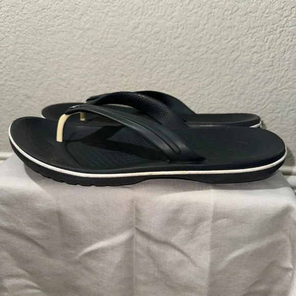 Crocs Unisex Crocband Flip Flop Sandal Black Size W12 M10 - Picture 6 of 13